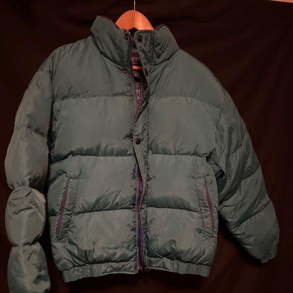 Lands' End Jackets & Coats Lands End Goose Down Puffer Jacket Coat Unisex Medium Teal Poshmark